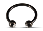 Черное металлическое кольцо под головку со стразами Glans Ring - 2