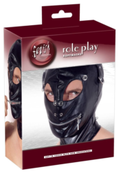 Маска на голову с отверстиями для глаз и рта Imitation Leather Mask - 1