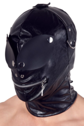 Маска на голову с отверстиями для глаз и рта Imitation Leather Mask - 2