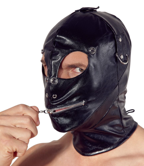 Маска на голову с отверстиями для глаз и рта Imitation Leather Mask - 4