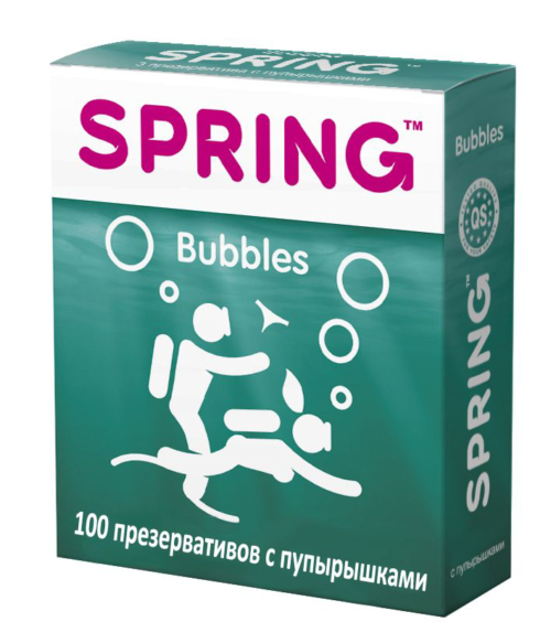 Презервативы SPRING BUBBLES с пупырышками - 100 шт. - 0