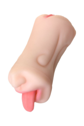 Телесный двусторонний мастурбатор Fruity Tongue - ротик и вагина - 2