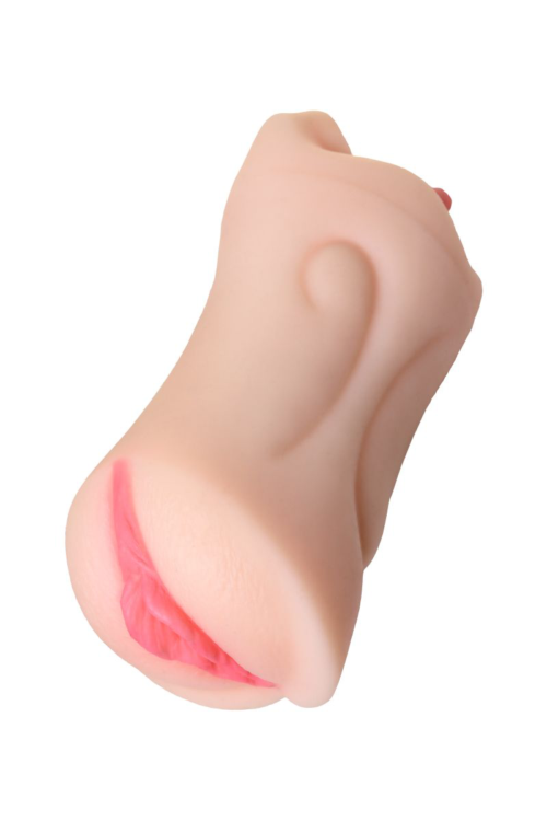 Телесный двусторонний мастурбатор Fruity Tongue - ротик и вагина - 1