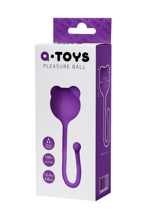 Фиолетовый силиконовый вагинальный шарик A-Toys с ушками - 3