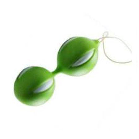 Зеленые вагинальные шарики со шнурочком - 0