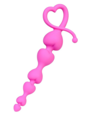Розовая силиконовая анальная цепочка Sweety - 18,5 см. - 0