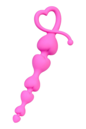 Розовая силиконовая анальная цепочка Sweety - 18,5 см. - 1