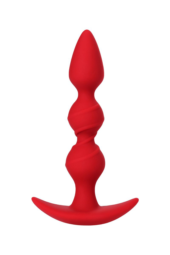 Красная силиконовая анальная втулка Trio - 16 см. - 2