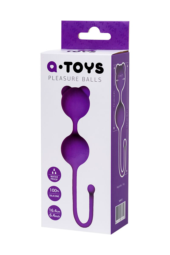 Фиолетовые вагинальные шарики A-Toys с ушками - 3