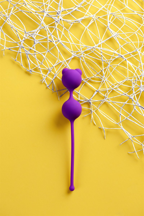 Фиолетовые вагинальные шарики A-Toys с ушками - 5