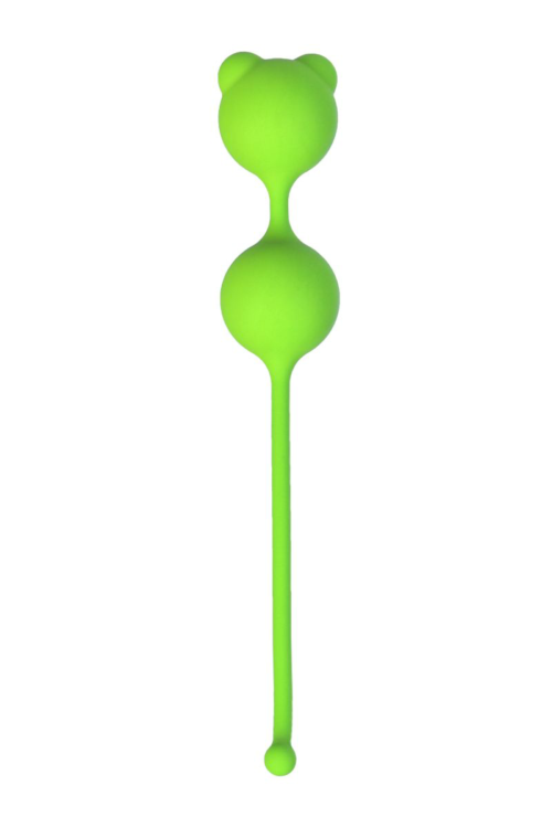 Зеленые вагинальные шарики A-Toys с ушками - 1