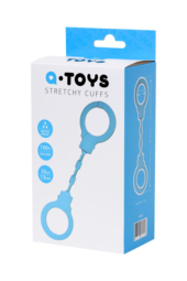 Голубые силиконовые наручники A-Toys без ключа - 3