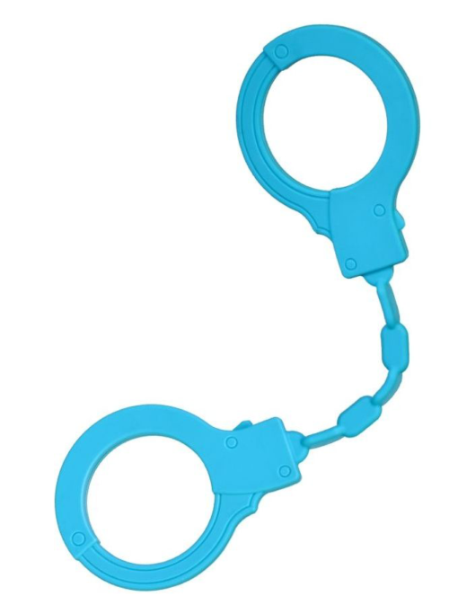 Голубые силиконовые наручники A-Toys без ключа - 0
