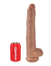 Кофейный фаллоимитатор-гигант 14 Cock with Balls - 37,5 см. - 1