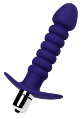 Фиолетовый анальный вибратор Condal - 14 см. - 0