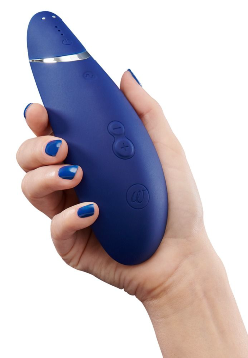 Синий бесконтактный клиторальный стимулятор Womanizer Premium - 4
