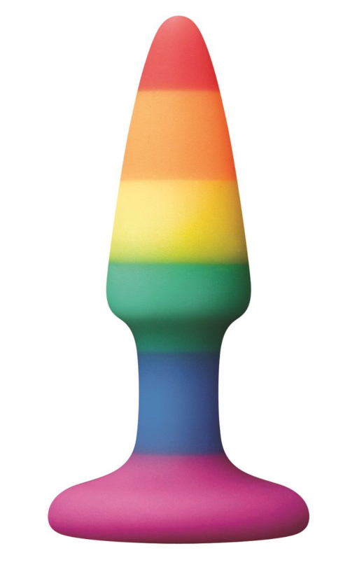 Разноцветная мини-пробка Colours Pride Edition Pleasure Plug Mini - 8,9 см. - 0