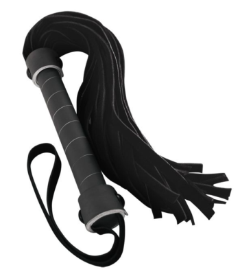 Черная виниловая плетка Whip - 40 см.