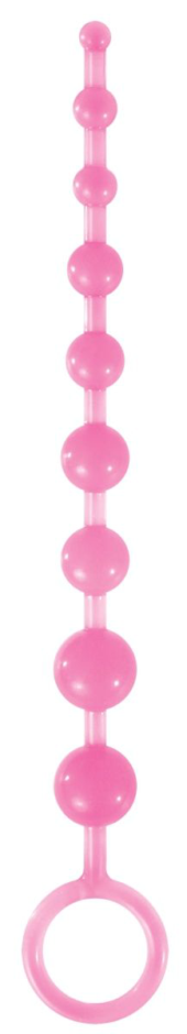 Розовая анальная цепочка-елочка Pleasure Beads - 30 см. - 0