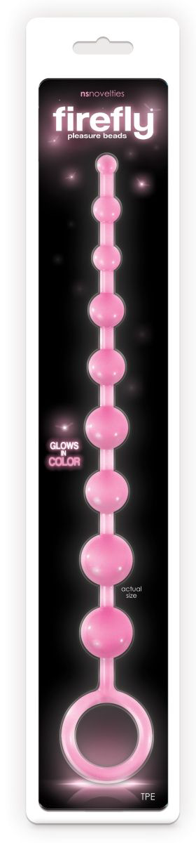 Розовая анальная цепочка-елочка Pleasure Beads - 30 см. - 1
