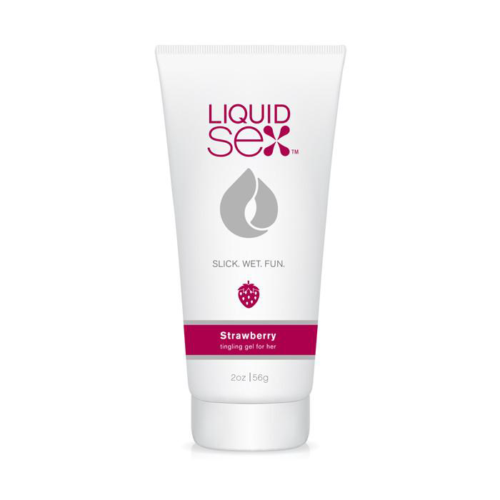 Съедобная смазка с согревающим эффектом и ароматом клубники Liquid Sex Tingling Gel for Her Strawberry - 56 гр. - 0