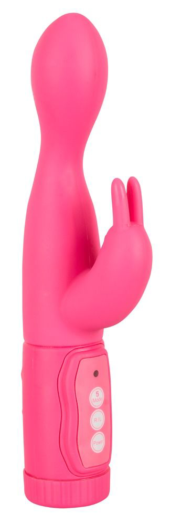 Розовый вибромассажёр High Speed Twister с ротацией головки - 21,5 см. - 0