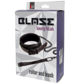 Фиолетово-чёрный ошейник с поводком BLAZE COLLAR AND LEASH PURPLE - 1