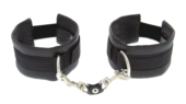 Чёрные полиуретановые наручники Luxurious Handcuffs - 0