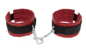 Красно-чёрные полиуретановые наручники Luxurious Handcuffs - 0
