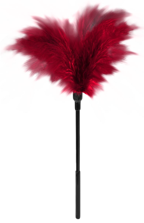 Пластиковая метелочка с красными пёрышками Small Feather Tickler - 32 см. - 0