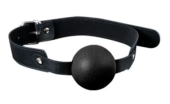 Силиконовый кляп-шар с ремешками из полиуретана Solid Silicone Ball Gag - 0