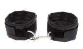 Чёрные полиуретановые наручники с карабином Beginners Wrist Restraints - 0