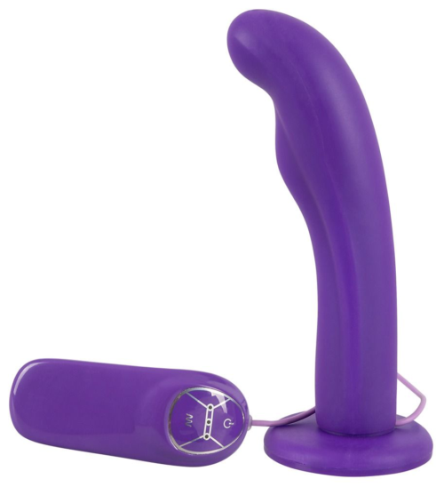 Фиолетовый вибратор с присоской Silicone Purple Vibe - 17,5 см. - 0