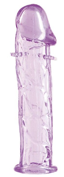 Гладкая фиолетовая насадка с усиками под головкой - 12,5 см. - 0