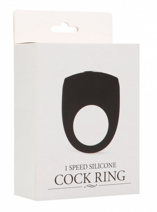 Чёрное эрекционное кольцо с вибрацией Cock Ring - 2