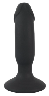 Черная реалистичная анальная вибровтулка - 14 см. - 2