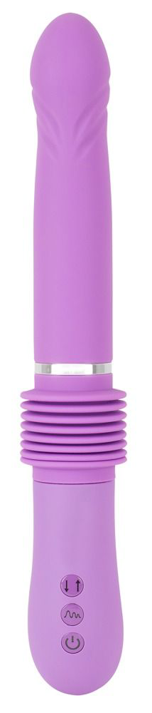Фиолетовый вибратор Push it с возвратно-поступательными движениями - 0