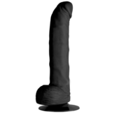 Чёрный вибратор-реалистик с присоской PURRFECT SILICONE DELUXE ONE TOUCH 8INCH - 20 см. - 0