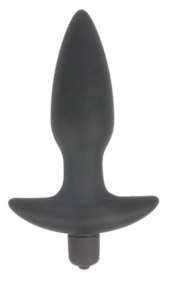 Черная коническая анальная вибровтулка Erokay - 11 см. - 0