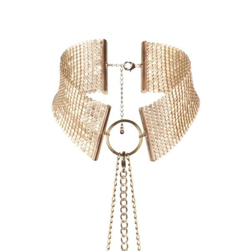 Золотистый ошейник с цепочками Desir Metallique Collar - 0