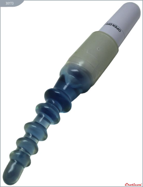 Синий гелевый вибратор для анальной стимуляции - 20,5 см. - 2