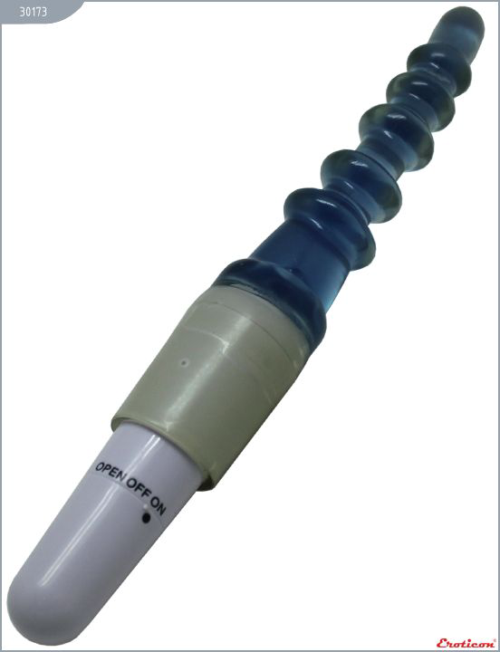 Синий гелевый вибратор для анальной стимуляции - 20,5 см. - 1