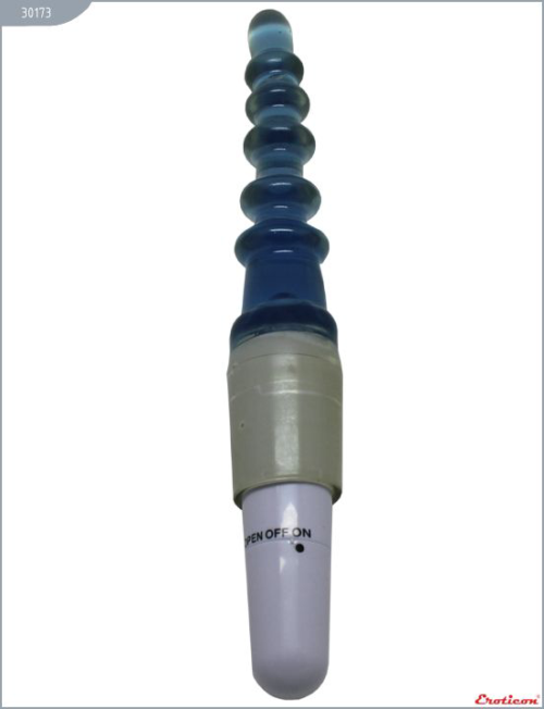 Синий гелевый вибратор для анальной стимуляции - 20,5 см. - 0