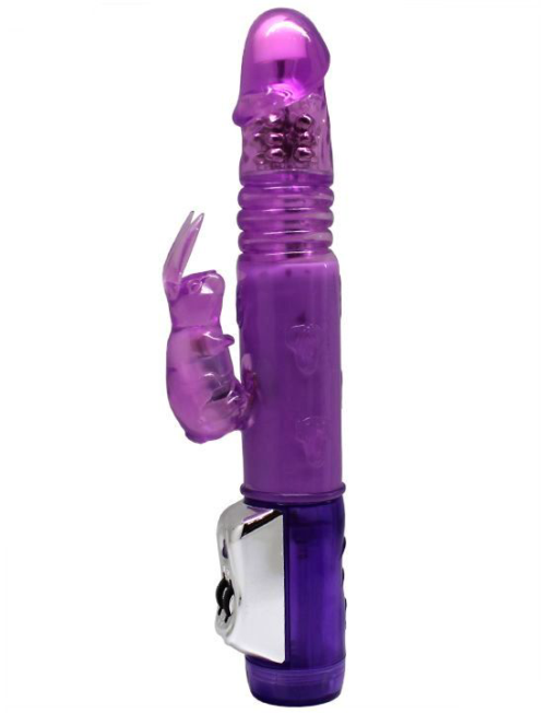 Фиолетовый вибратор с ротацией и функцией Up Down - 24 см. - 0