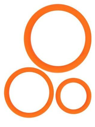 Набор из 3 эрекционных колец оранжевого цвета - 0