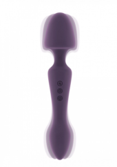 Фиолетовый двусторонний вибратор Sasha - 22,5 см. - 1