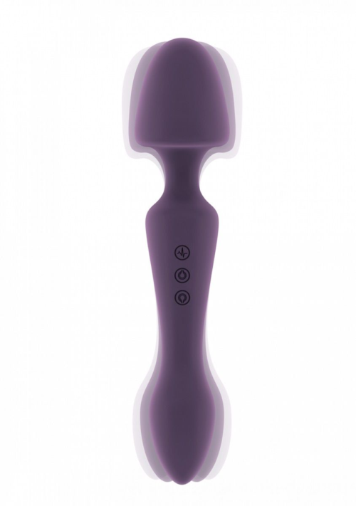 Фиолетовый двусторонний вибратор Sasha - 22,5 см. - 1