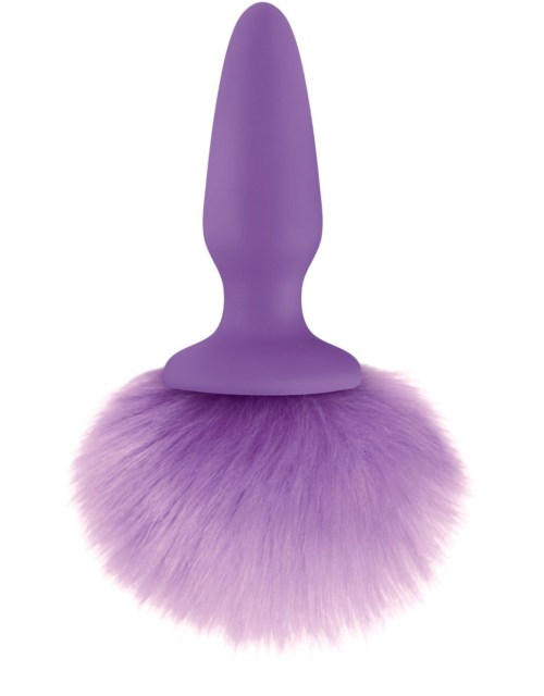 Фиолетовая анальная пробка с фиолетовым заячьим хвостом Bunny Tails Purple - 0