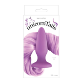 Сиреневая анальная пробка с сиреневым хвостом Unicorn Tails Pastel Purple - 1