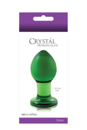 Зеленая стеклянная анальная пробка Crystal Medium - 7,5 см. - 1